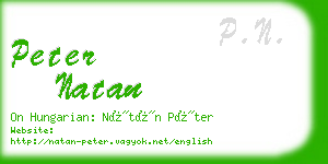 peter natan business card